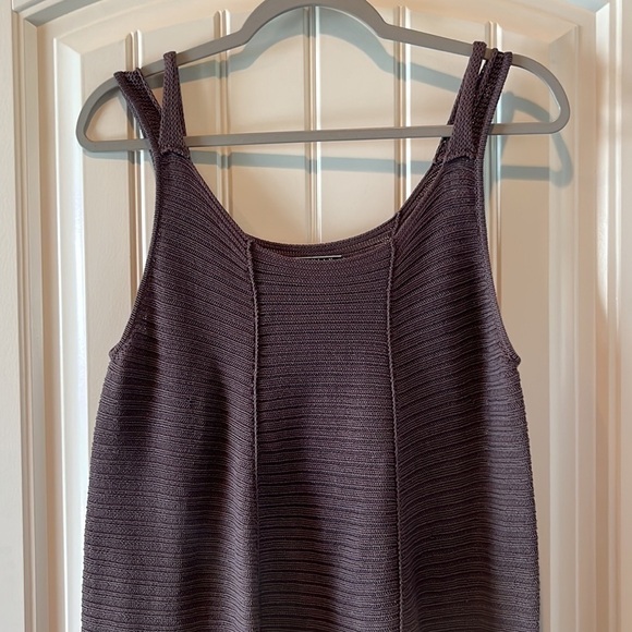 PERUVIAN connection dark chocolate brown tank tunic beautiful boho neutral LG - Picture 3 of 17